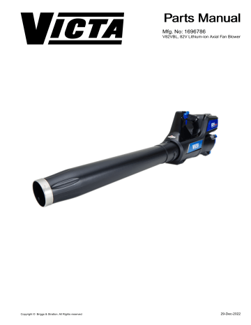 Simplicity V82VBL, 82V Lithium-ion Axial Fan Blower Manual | Manualzz Simplicity V82VBL, 82V Lithium-ion Axial Fan Blower Manual | Manualzz