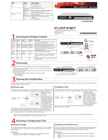 Fortinet FortiGate FortiGate-500A Quick Start Manual | Manualzz Fortinet FortiGate FortiGate-500A Quick Start Manual | Manualzz
