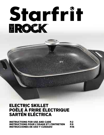 Starfrit 024401-002-0001 12x15 in. 1200 W Black Extra Large Electric Skillet User guide | Manualzz