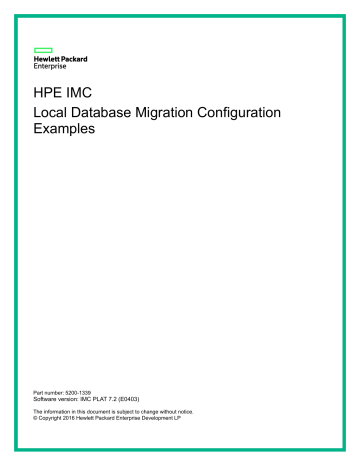 HPE IMC - Local Database Migration Integration and Migration Guide | Manualzz HPE IMC - Local Database Migration Integration and Migration Guide | Manualzz