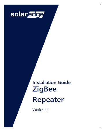 Solaredge Solaredge Zigbee Repeater Installation Guide Manualzz