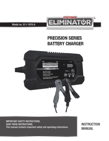 Motomaster Eliminator Precision Series Smart Battery Charger Owner