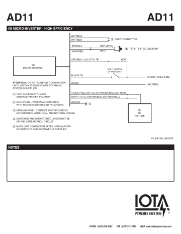 IOTA IIS 35 HE Emergency Micro Inverter Wiring Diagram Manualzz