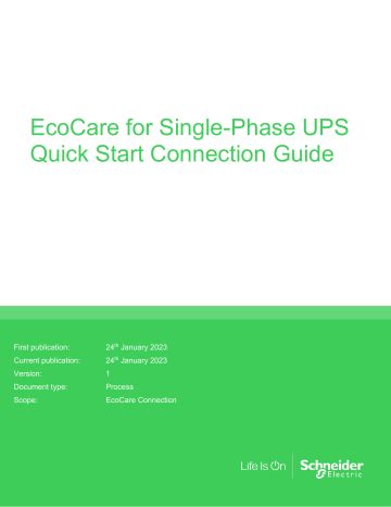 Schneider Electric EcoCare Single-Phase UPS Quick Start Guide | Manualzz Schneider Electric EcoCare Single-Phase UPS Quick Start Guide | Manualzz