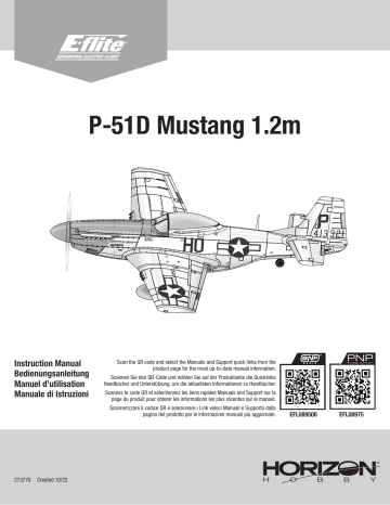 E-flite EFL089500 P-51D Mustang 1.2m BNF Basic instruction manual | Manualzz