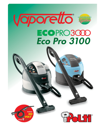 Polti Vaporetto Eco Pro Cylinder Steam Cleaner Instruction Manual