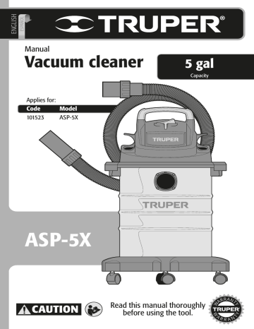 Truper ASP 5X Aspiradora de sólidos y líquidos de 5 gal en acero inox