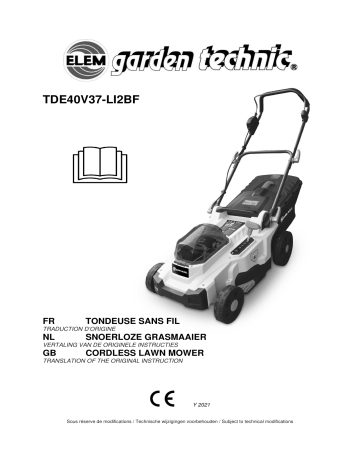 ELEM GARDEN TECHNIC TDE40V37 LI2BF TONDEUSE RECHARGEABLE Owner S Manual