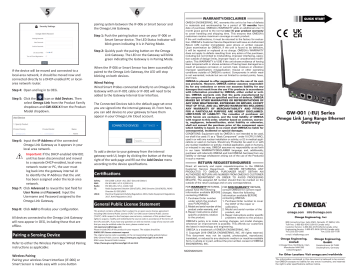 Omega GW-001-SERIES Owner Manual | Manualzz Omega GW-001-SERIES Owner Manual | Manualzz
