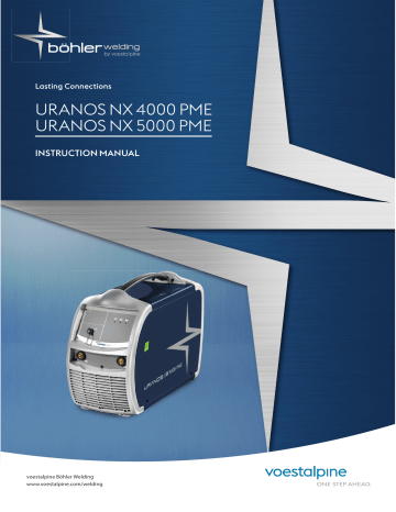 Böhler Welding URANOS NX 4000 5000 PME User Manual Manualzz