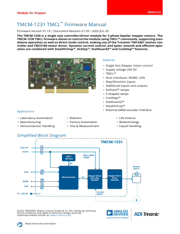 Trinamic Tmcm Tmcl Module Owner S Manual Manualzz