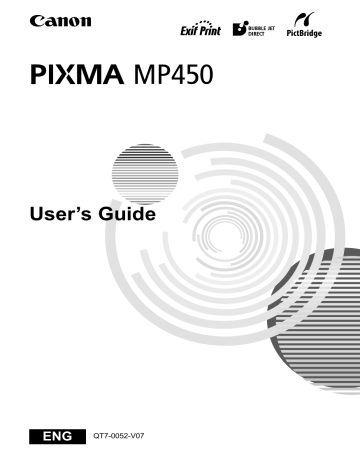 Canon PIXMA MP450 User`s guide | Manualzz Canon PIXMA MP450 User`s guide | Manualzz