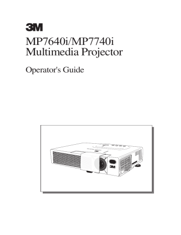 3M MP7640i Projector User Guide Manual Operating Instruction Pdf | Manualzz