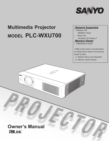 Sanyo LP-WXU700 LCD User Guide | Manualzz