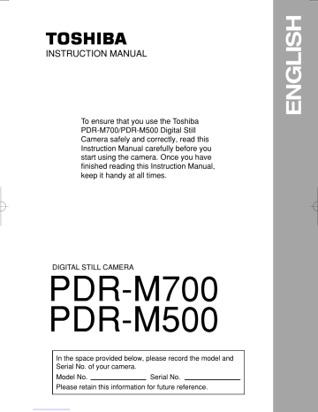 Toshiba PDR-M700 Camera User Guide | Manualzz Toshiba PDR-M700 Camera User Guide | Manualzz