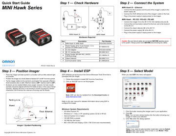 Omron MINI Hawk Series Quick Start Guide | Manualzz Omron MINI Hawk Series Quick Start Guide | Manualzz