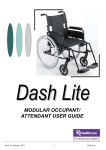 Dash Lite M37509 Dash Lite Wheelchair User guide