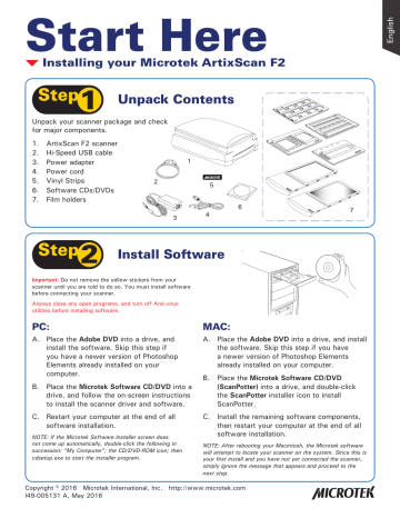 Microtek ArtixScan F2 User Manual | Manualzz