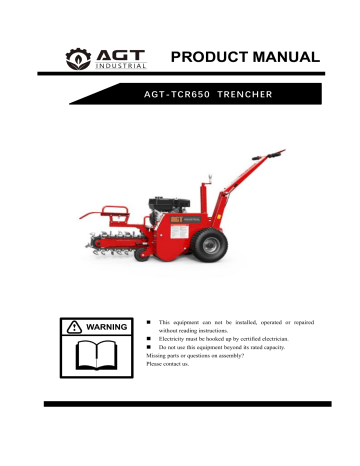 AGT INDUSTRIAL AGT TCR650 Trencher Owners Manual Manualzz