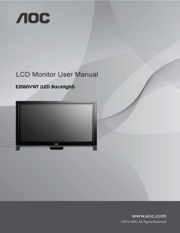 Support AOC 60 Series E2060VWT 19.5-Inch LED Monitor User Manual | Manualzz Support AOC 60 Series E2060VWT 19.5-Inch LED Monitor User Manual | Manualzz