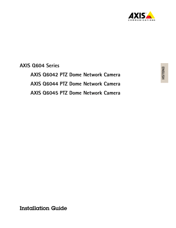 Axis Q6045 Installation guide | Manualzz