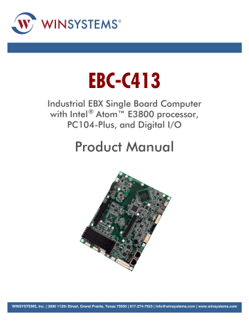 WinSystems EBC-C413 Single Board Computer Product Manual | Manualzz WinSystems EBC-C413 Single Board Computer Product Manual | Manualzz