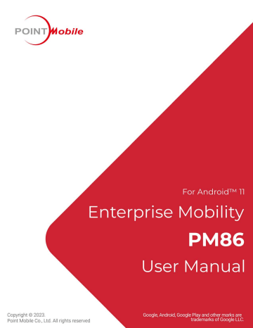 POINT Mobile PM86 Mobile Computer User Manual | Manualzz POINT Mobile PM86 Mobile Computer User Manual | Manualzz