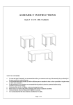 2k Furniture Designs T1178-WH Salem 3 Piece Coffee Table Set Assembly Instructions