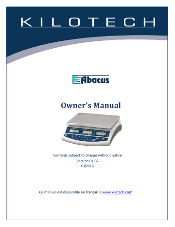 Kilotech Abacus AB30 Owner's Manual | Manualzz Kilotech Abacus AB30 Owner's Manual | Manualzz