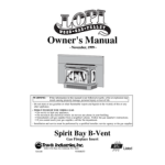 Lopi Spirit Bay B-Vent Insert Owner's Manual