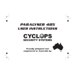 CYCLOPS PARALYSER 485 User Instructions
