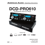 ADJ DCD-PRO610 Operating instructions