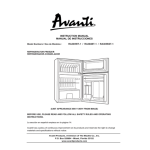 Avanti RA304BT Refrigerator Instruction manual