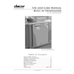 Dacor MDW24S Dishwasher Owner's Manual