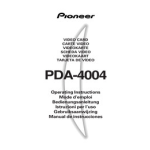 Pioneer PDA-4004 Operating instructions