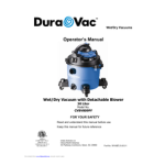 Dura Vac CVBV809PF Operator's Manual