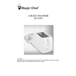 Magic Chef TSRVMC01 User's Manual