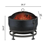 Endless Summer 28 in. D Bronze Wood Burning Cauldron Style Fire Pit with Heavy Guage Mesh Spark Guard and Integrated Log Grate Owner's Manual