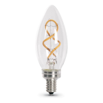 Feit Electric CTT/S/CL/FILED/4 25W Equiv B10 Candelabra Dimmable LED Clear Glass Vintage Light Bulb With Spiral Filament Soft White (4-Pack) Specification