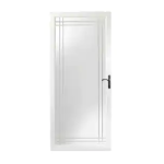 Andersen 3VGBEZL36WH 36 in. x 80 in. 3000 Series White Left-Hand Fullview Etched Glass Easy Install Aluminum Storm Door Specification