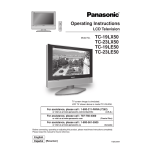 Panasonic TC-20LE50 Flat Panel Television User manual