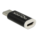 DeLOCK 65678 USB 2.0 Adapter Micro-B female to USB Type-C&trade; 2.0 male black tablični