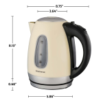 OVENTE KS96BG 7-Cup Beige Stainless Steel Electric Kettle, Automatic Shut-Off and Boil-Dry Protection Use and Care Manual