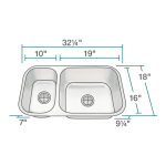 Rene R1-1024BR-18 Undermount Stainless Steel 32-1/4 in. Double Bowl Kitchen Sink Kit Specification