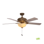 Hampton Bay Palisades 52 in. LED Tuscan Bisque Smart Ceiling Fan installation Guide