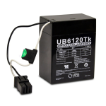 UPG UB6120 TOY 6-Volt 12 Ah Wire Lead With P2 Terminal Sealed Lead Acid (SLA) AGM Rechargeable Battery Instructions