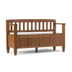 Simpli Home 3AXCBROBEN-MSB Brooklyn Solid Wood 48 in. Wide Contemporary Entryway Storage Bench Instructions