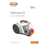Vax TBC Performance 10 Bagless Cylinder Instruction Manual