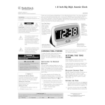 Radio Shack Clock 63-267 User manual