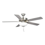 Progress Lighting P250078-009-WB AirPro 52 in. Integrated LED Indoor Brushed Nickel Silver 5-Blade ENERGY STAR Rated AC Motor Ceiling Fan Instructions